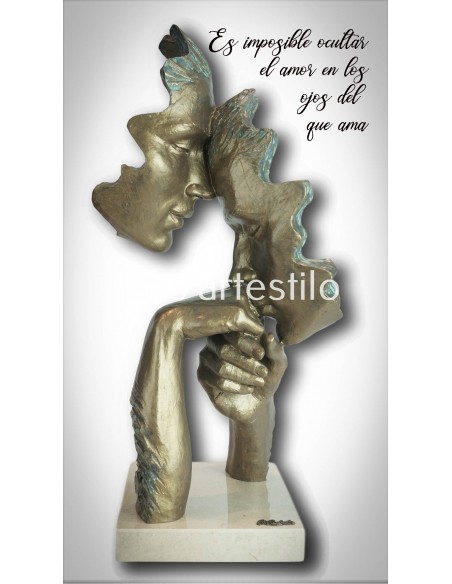 Escultura contemporánea de pareja Caricia - Anglada Esculturas
