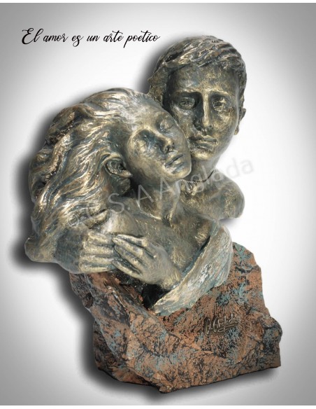 Escultura de pareja Apoyo - Anglada Esculturas
