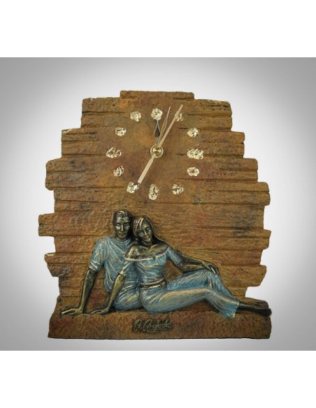 Reloj de mesa Pareja Tumbada - Anglada Esculturas - Arte Español