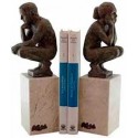 Realistic sculpture Set of bookends boy and girl