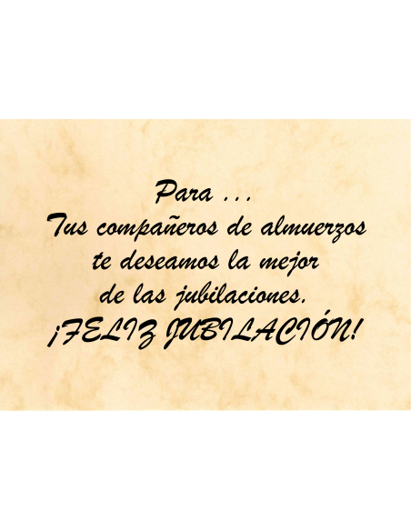 Felicitación Jubilación Nº2 - Anglada Esculturas