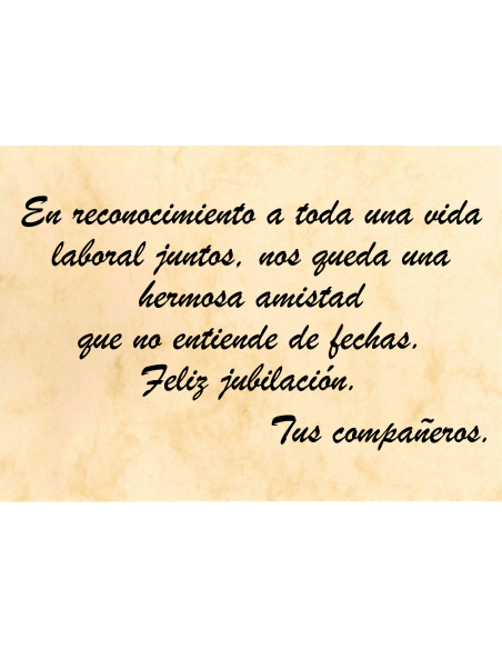 Felicitación Jubilación Nº5 - Anglada Esculturas